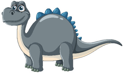 Smiling dinosaur with blue spikes