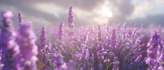 Fototapeta premium Blooming lavender in a field. Beautiful background