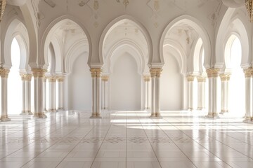 Obraz premium Elegant Islamic design against a clean backdrop, showcasing artistry, creativity, and cultural expression.