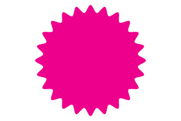 Red starburst, sunburst, burst, badge, sticker, stamp, seal or label, flat vector icon, design element.