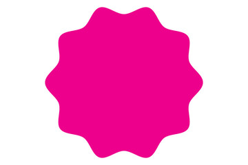 Red starburst, sunburst, burst, badge, sticker, stamp, seal or label, flat vector icon, design element.