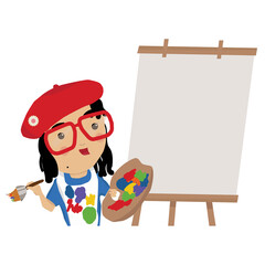 little painter pretty girl 