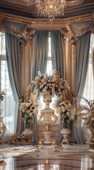 Fototapeta premium Lavish mockup setup featuring exquisite decoration for a grandiose look.