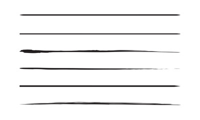 Brush underline stroke set. Mark brush line paint vector stroke. Hand drawn texture pencil, pen underline. Vector illustration