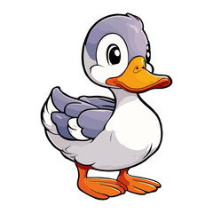 cartoon of a cute duck full body standing, ai generated