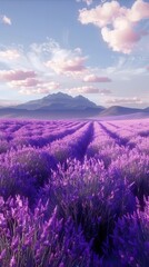 Obraz premium Blooming lavender in a field. Beautiful background