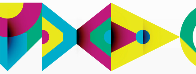 Colorful circle and triangle abstract background. Template for wallpaper, banner, presentation, background
