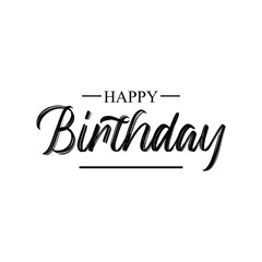 Happy Birthday.Beautiful greeting card scratched calligraphy black text word gold stars.