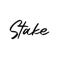 stake text on white background.