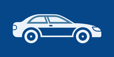 Fototapeta premium Minimalistic, flat, car symbol on a surface. car flat design