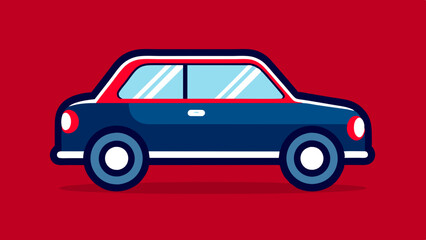 Naklejka premium Minimalistic, flat, car symbol on a surface. car flat design