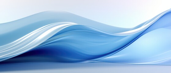 Sleek 3D abstract business theme, clean lines, blue gradient