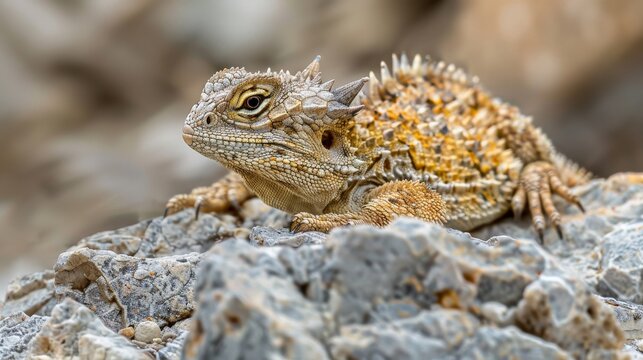 A horned lizard is a small, spiny reptile that lives in the deserts of the southwestern United States and Mexico.