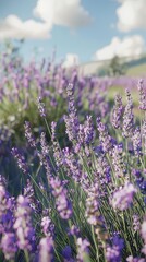Obraz premium Blooming lavender in a field. Beautiful background