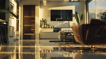 A warm and inviting living room with comfortable furniture and a large flat screen TV