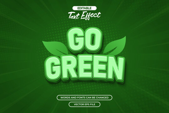 Go green editable text efect