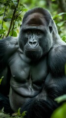 Obraz premium Mountain Gorilla Close-Up Portrait 