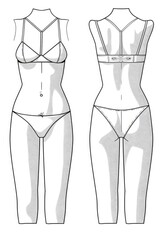 Illustration of women's lingerie, ideal for fashion and beauty related content