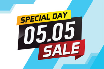 5.5 Special day sale word concept vector illustration with ribbon and 3d style for use landing page, template, ui, web, mobile app, poster, banner, flyer, background, gift card, coupon

