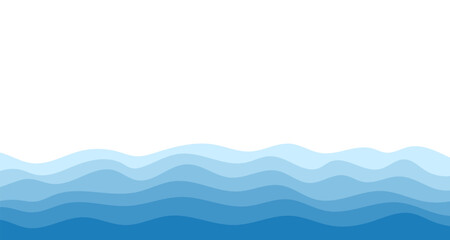 Background vector illustration of blue ocean wave layers