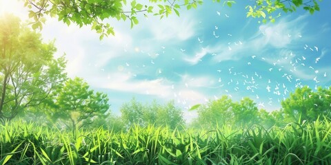 Fototapeta premium Tranquil Outdoor Scene with People in Nature. Harmonious outdoor experience concept