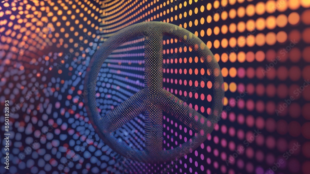 Poster a close-up shot of a computer screen displaying a pattern of dots