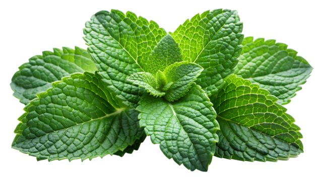 Mint leaves on white background, mint leaves PNG.