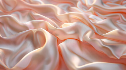 Fototapeta premium Intricate folds and waves of silk fabric, captured in high detail to display its delicate structure