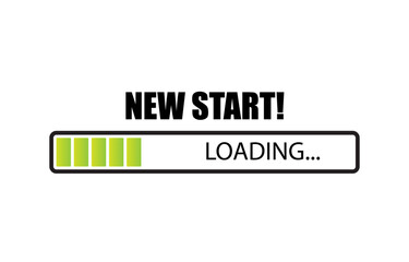 Loading bar. New beginning concept. Heading towards the goal of success. Flat vector illustration