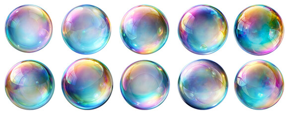 Set of soap bubbles