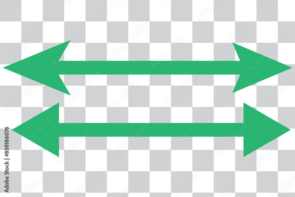 Wall mural long arrow linear vector icon. black outline horizontal double arrow. vector 10 eps.