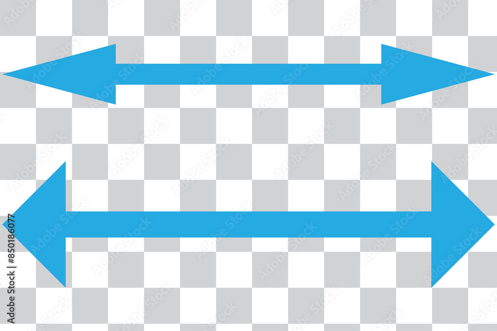 Aufkleber long arrow linear vector icon. black outline horizontal double arrow. vector 10 eps.