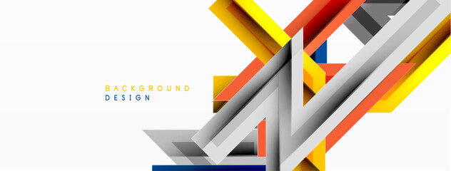 Line zig zag dynamic geometric abstract background. Colorful lines with shadow and light effects, various routes concept. Vector Illustration For Wallpaper, Banner, Background, Card