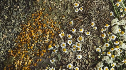A cluster of colorful flowers growing close together
