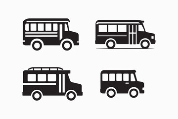 Back to school, school bus icon  and vector illustration.