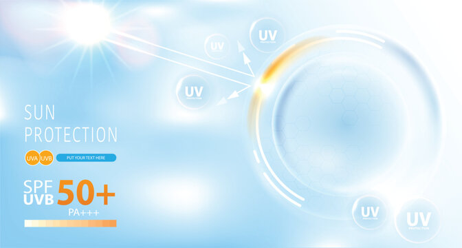 Protected shield from the sun's rays. degrees of protection against UV rays. UV protection your skin ultraviolet sunblock lotion. UV reflection skin after. cosmetic products design. vector design.
