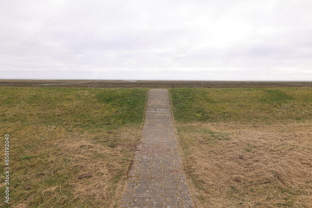 Canvas Prints Blick auf die Küstenlandschaft der Nordseeinsel Juist	