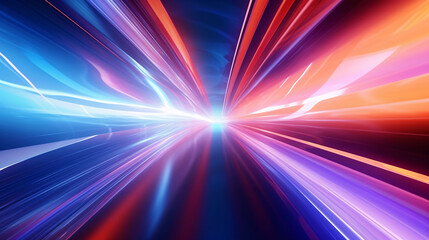 Abstract light background, realistic neon lines background illustration design