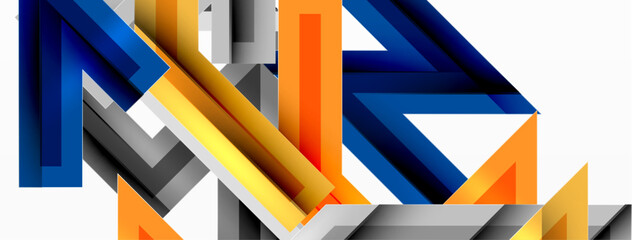 Line zig zag dynamic geometric abstract background. Colorful lines with shadow and light effects, various routes concept. Vector Illustration For Wallpaper, Banner, Background, Card