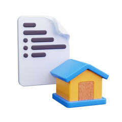 contract 3d render icon