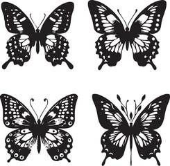 butterfly vector illustration, Collection of butterfly silhouette