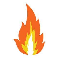 Nature Element medium combustion Fire icon with Orange color for symbol or emblem Guild on game.