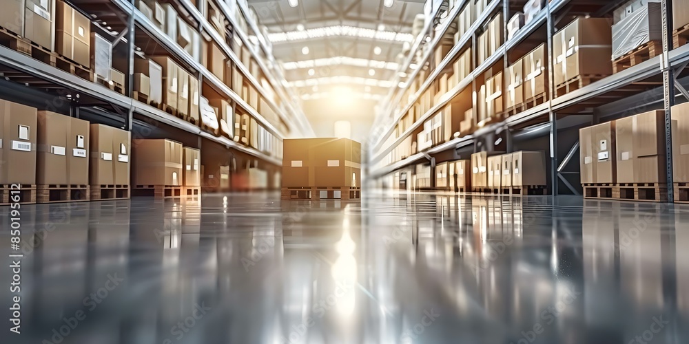 Aufkleber enhancing warehousing technology with automated robotics integration. concept warehouse efficiency, 