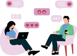 A girl and a boy are dating.