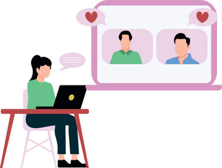 The girl is using laptop.