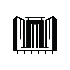 Black solid icon for company