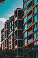 Modern apartment block near a park 
