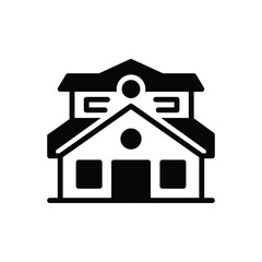 Black solid icon for house 