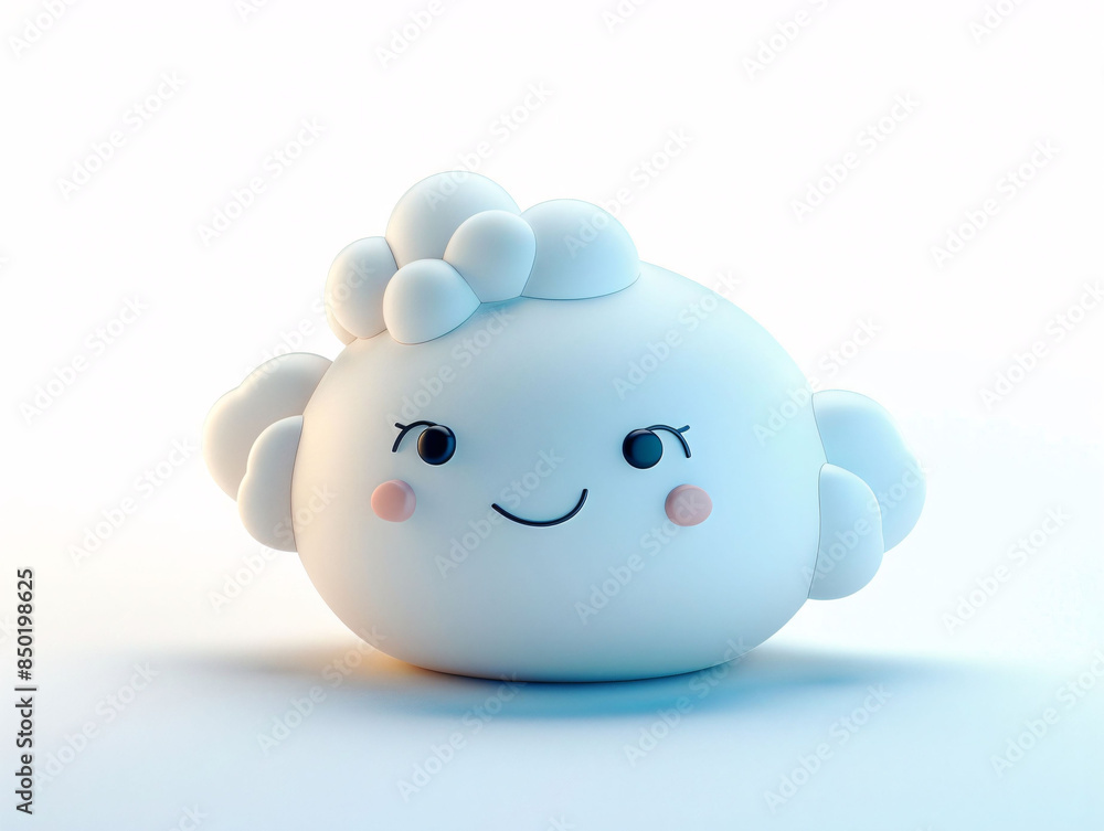 Poster 3d fluffy cloud cartoon style pattern, clouds 3d rendering