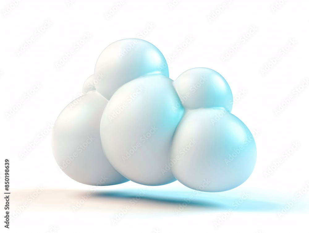 Poster 3d fluffy cloud cartoon style pattern, clouds 3d rendering